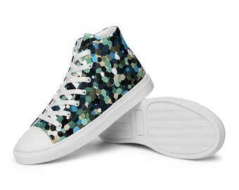 Women’s Abstract Camo Design high top canvas shoes, Women's Casual Camo Sneaker