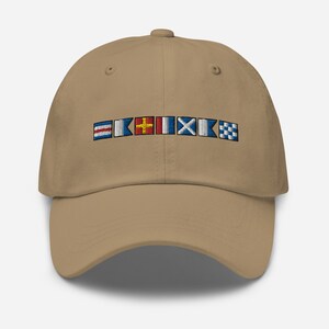 CARTMAN spelled out with Nautical Flags Dad hat, Personalized Semaphore Flags Cap