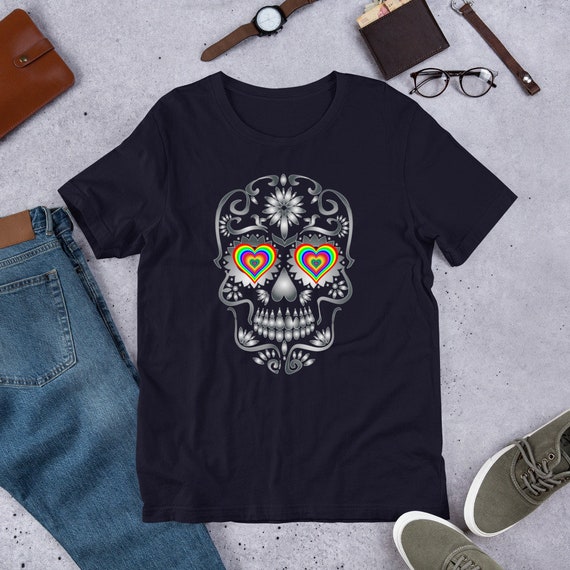 Day Of The Dead Rainbow Skull Dia De Los Muertos T-Shirt Day Of The Dead Rainbow Skull Dia De Los Muertos T-Shirt