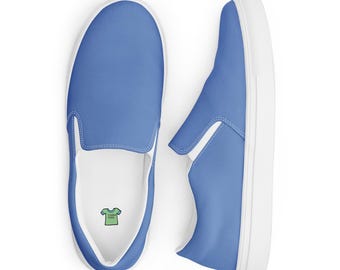 Zapatos de lona azul glauco para mujer, zapatos azul claro sin cordones, zapatillas para mujer, náuticos azules, zapatos de crucero
