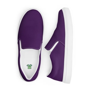 Men’s Deep Purple slip-on canvas shoes, Royal Purple Casual Summer Shoes