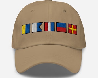 KATER spelledout with Embroidered Nautical Signal Flags Dad hat