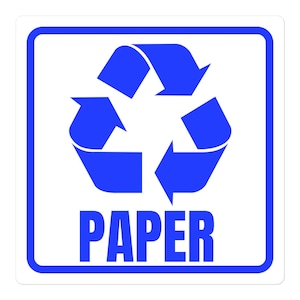 Recycle Symbol Bubble-free stickers, Recycle Paper Sign, Recycling Sign, Recycle Bin Sign
