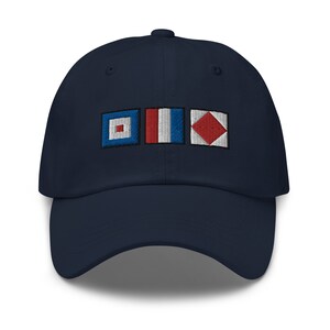 WTF Spelled out with Nautical Signal Flags Dad hat, Personalized Semaphore Flag Cap