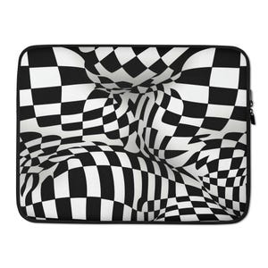 3-D Checkered Design Laptop Sleeve, Optical Illusion Laptop Case