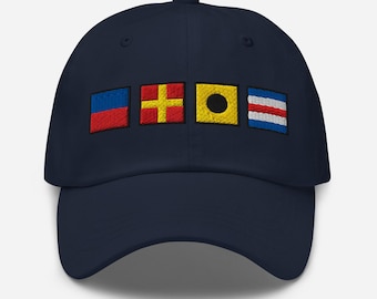 ERIC spelled out with Embroidered Nautical Signal Flags Dad hat