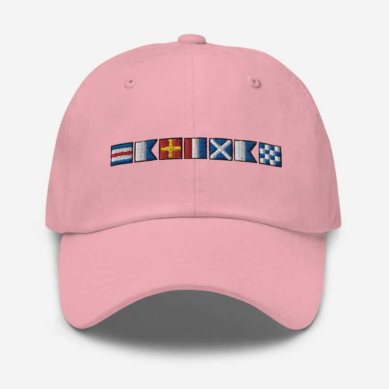 CARTMAN spelled out with Nautical Flags Dad hat, Personalized Semaphore Flags Cap