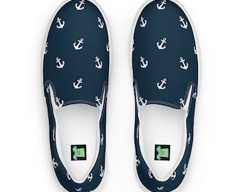 Nautical Women’s slip-on canvas shoes, Gift For Boater, Sailing Shoes, Yacht shoes