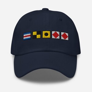 CLIFF spelled out with Embroidered Nautical Signal Flags Dad hat