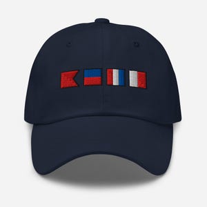 BETH spelled out with Embroidered Nautical Signal Flags Dad hat, Personalized Flag Hats