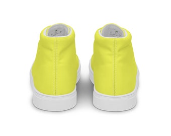 Buy Men's Canary Yellow High Top Canvas Shoes, Men's Bright Yellow