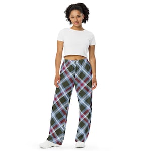 Plaid All-over print unisex wide-leg pants
