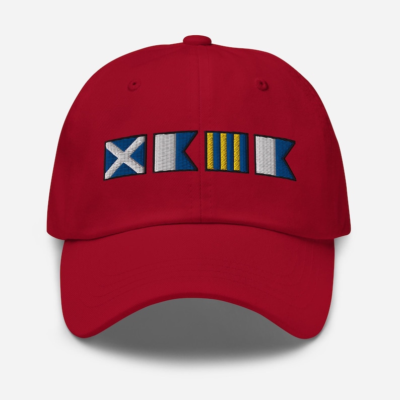 MAGA spelled out with Embroidered Nautical Flags Dad hat, Semaphore Flags MAGA cap