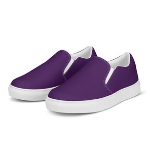Men’s Deep Purple slip-on canvas shoes, Royal Purple Casual Summer Shoes