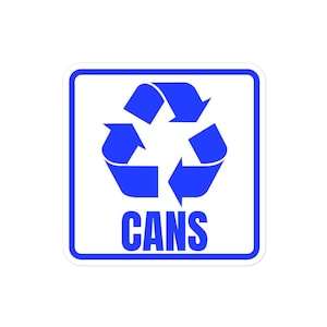 Recycle Sign Bubble-free stickers,  Shop Stickers, Breakroom Signs, Recycle Symbol