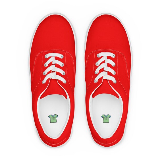 Womens Red Lace up Canvas Shoes Ladies Red Sneakers Red Casual Summer Shoes Cruising Shoes Etsy