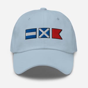 JMB spelled out with Embroidered Nautical Signal Flags Dad hat