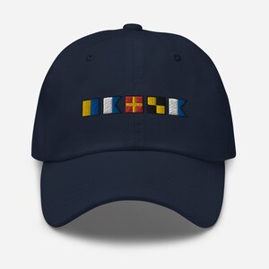 KARLA spelled out with Embroidered Nautical Flags Dad hat