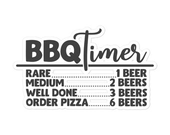 Zabawne naklejki bez pęcherzyków powietrza do grilla, prezent dla mistrza grilla, humor grillowy, timer do grilla