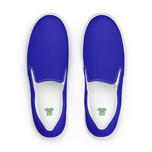 Women’s Royal Blue slip-on canvas shoes, Women's Blue Casual Shoes