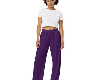 Dunkellila Unisex Hose mit weitem Bein, Royal Purple Casual Sommerhose