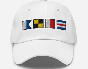 ALHC spelled out with Embroidered Nautical Signal Flags Dad hat