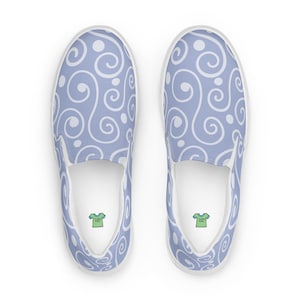 Blue Abstract Design Men’s slip-on canvas shoes