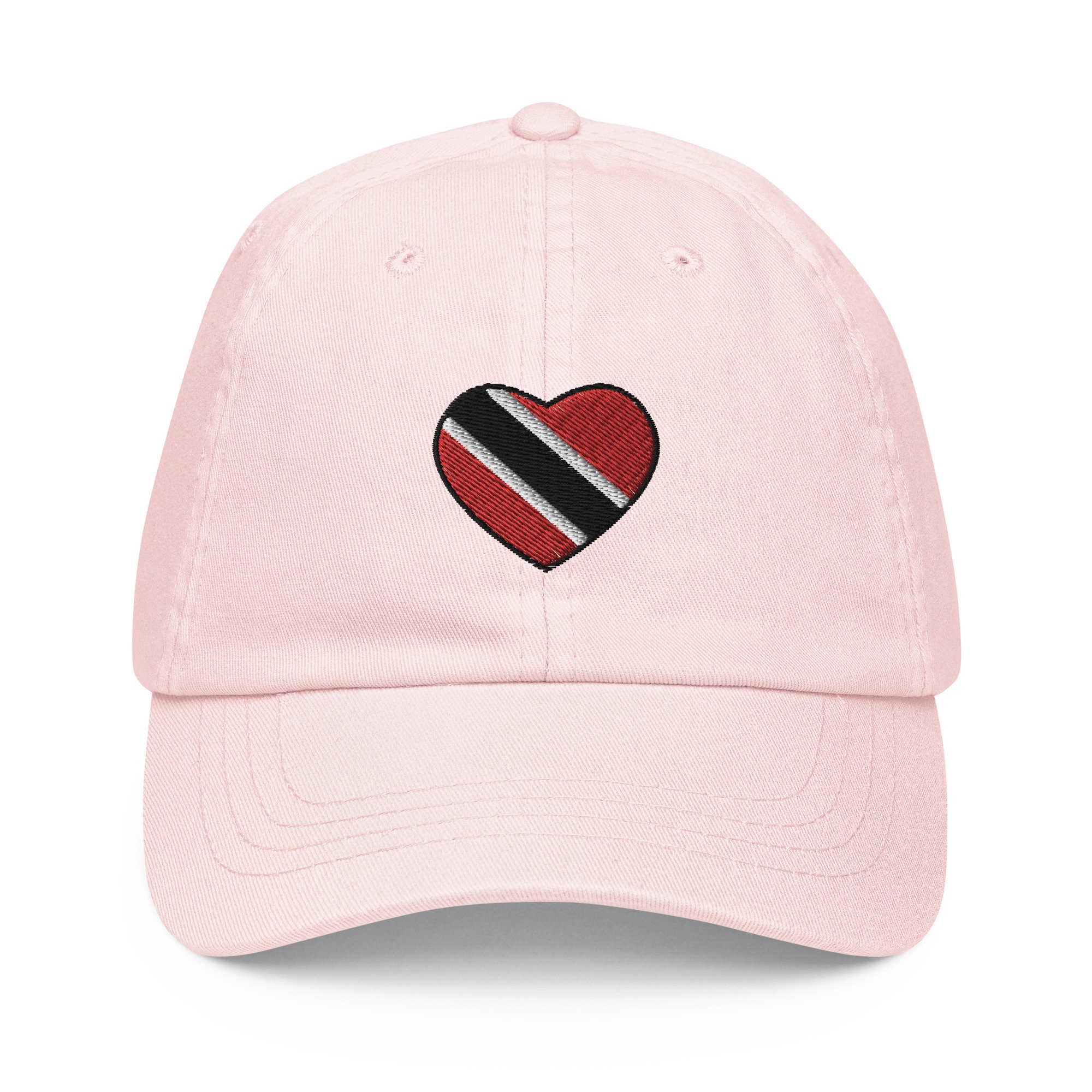 Embroidered Heart Shaped Trinidad Flag Pastel Baseball Hat 