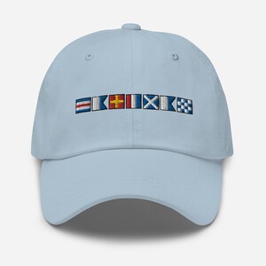 CARTMAN spelled out with Nautical Flags Dad hat, Personalized Semaphore Flags Cap