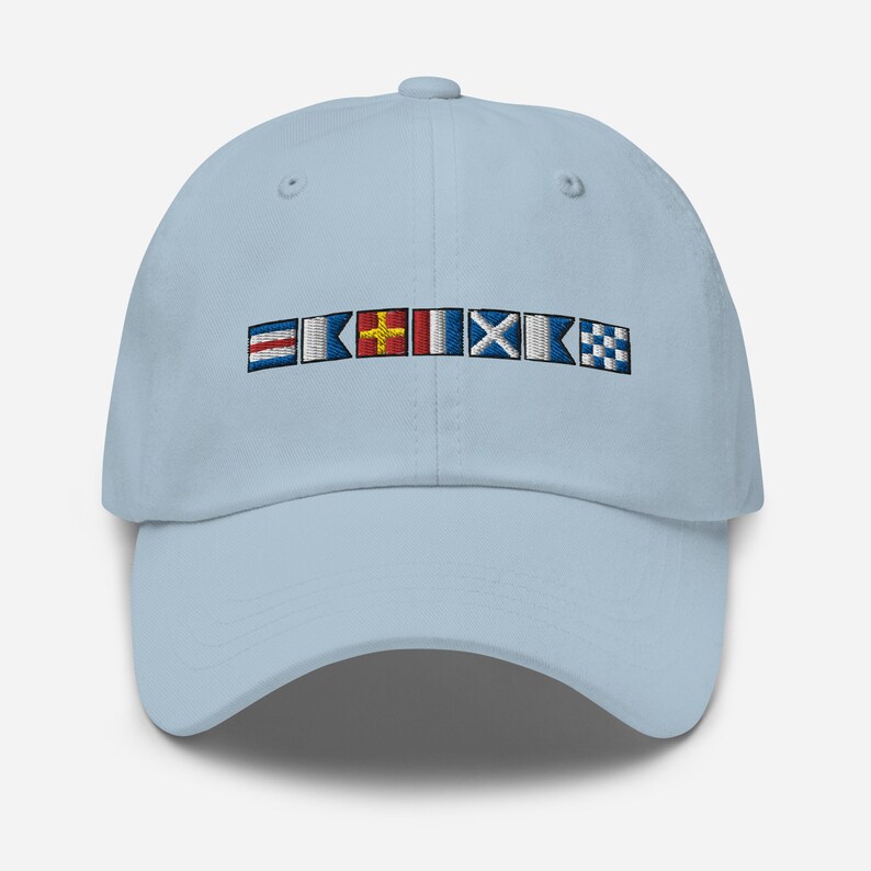 CARTMAN spelled out with Nautical Flags Dad hat, Personalized Semaphore Flags Cap