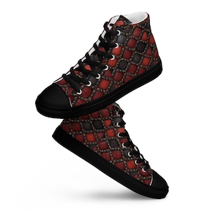 Pagan Wiccan Witch Pattern Print Men Women's High Top Shoes