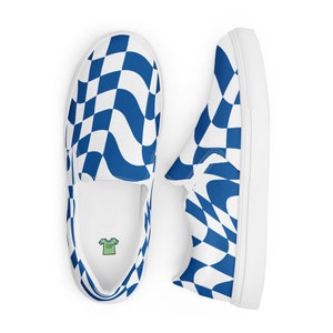 Women’s Blue Checkered slip-on canvas shoes
