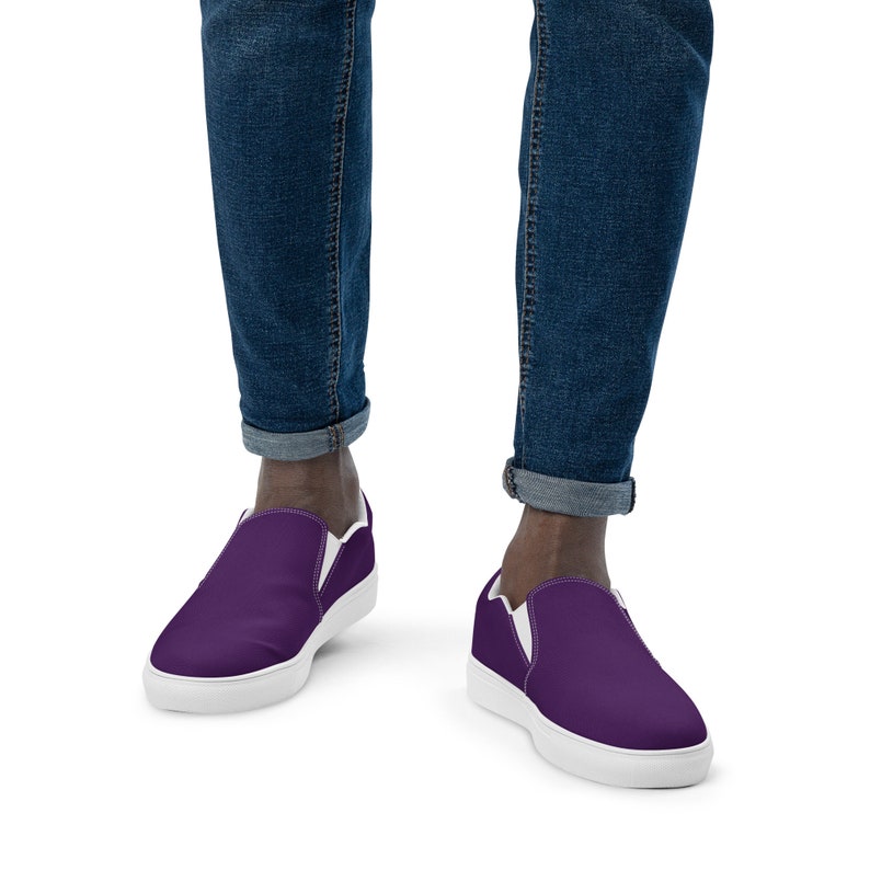 Men’s Deep Purple slip-on canvas shoes, Royal Purple Casual Summer Shoes