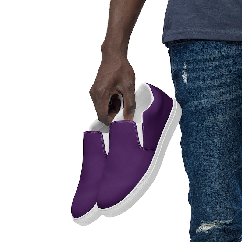 Men’s Deep Purple slip-on canvas shoes, Royal Purple Casual Summer Shoes