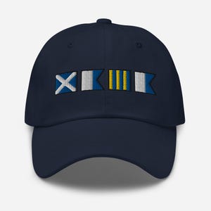 MAGA spelled out with Embroidered Nautical Flags Dad hat, Semaphore Flags MAGA cap