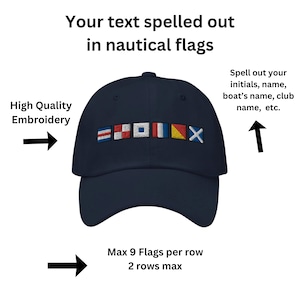 Personalized Nautical Flags Dad hat, Custom Semaphore Flags Cap, Nautical Gift Idea