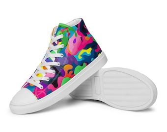 Women’s Fashion Camo high top canvas shoes, Women's Camo Sneakers