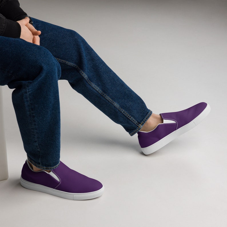 Men’s Deep Purple slip-on canvas shoes, Royal Purple Casual Summer Shoes