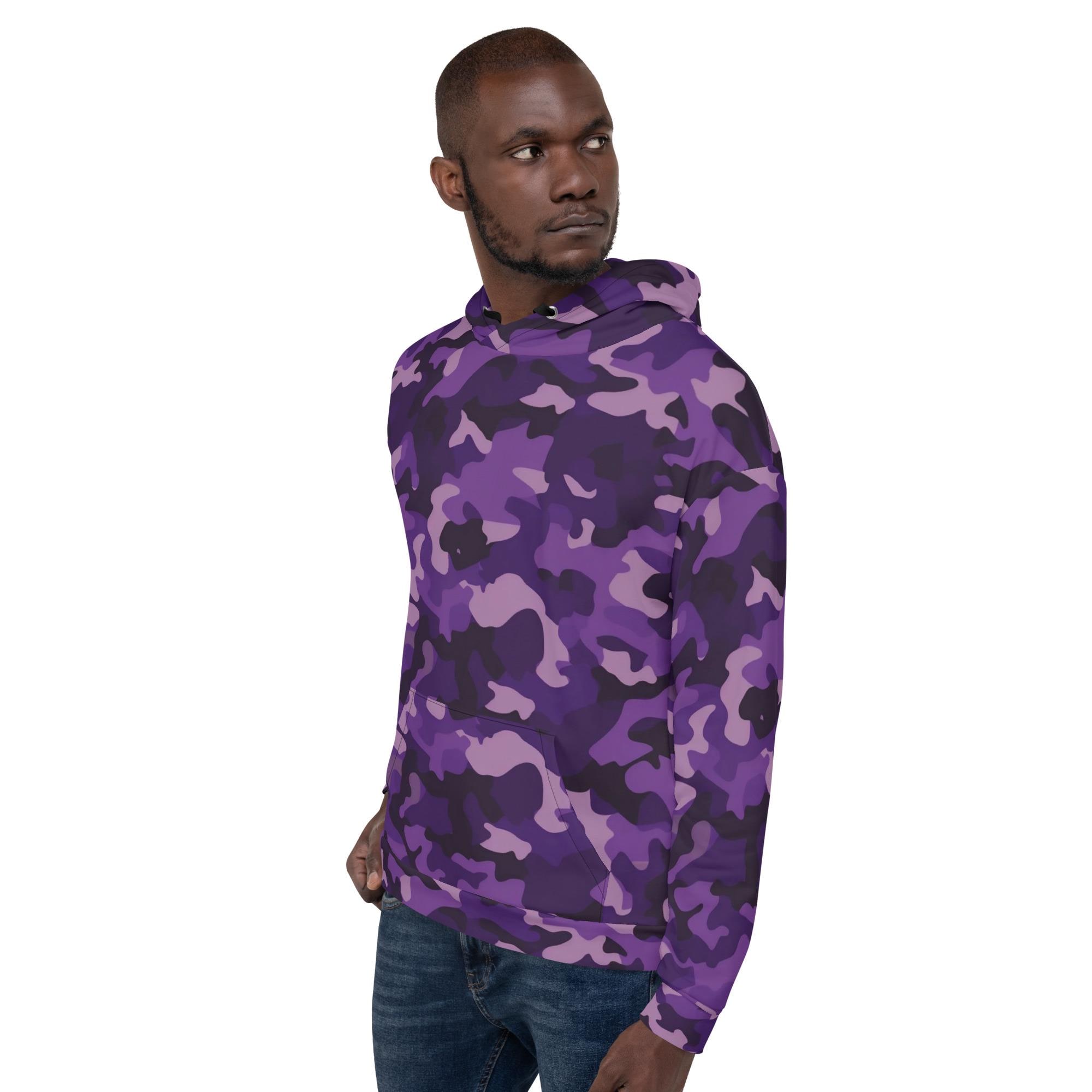 Royal Purple Camouflage Unisex Hoodie Purple and Black Camo Hooded Sweatshirt Cool Weather Apparel Etsy
