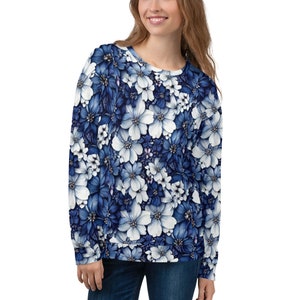 Blue Flowers Unisex Sweatshirt