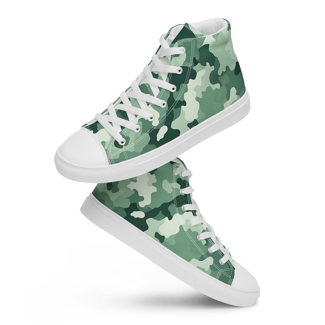 Blue Camo Print Canvas Shoes