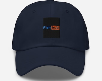 FISH HUB Divertido sombrero de papá de pesca, regalo para pescadores, gorra de regalo de pesca, humor de pesca