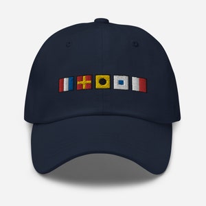 TRISH spelled out with Embroidered Nautical Flags Dad hat, Irish flag on back