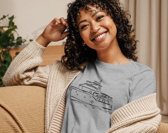 Relaxed T-shirt voor dames met jachtontwerp, cruiseshirt, bootshirt