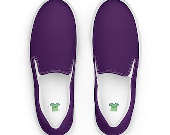 Men’s Deep Purple slip-on canvas shoes, Royal Purple Casual Summer Shoes
