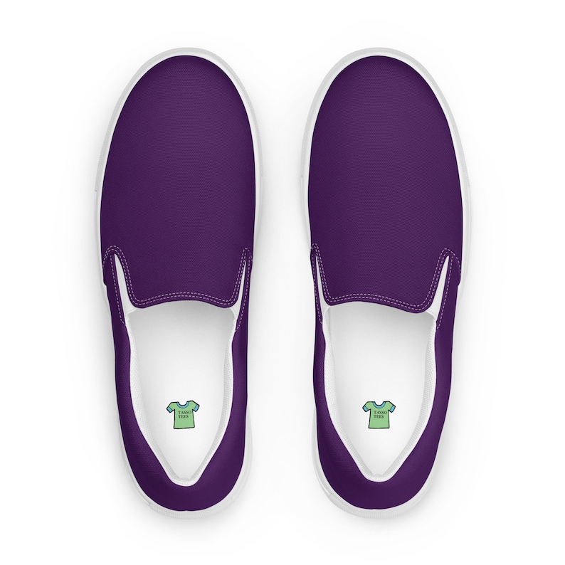 Men’s Deep Purple slip-on canvas shoes, Royal Purple Casual Summer Shoes