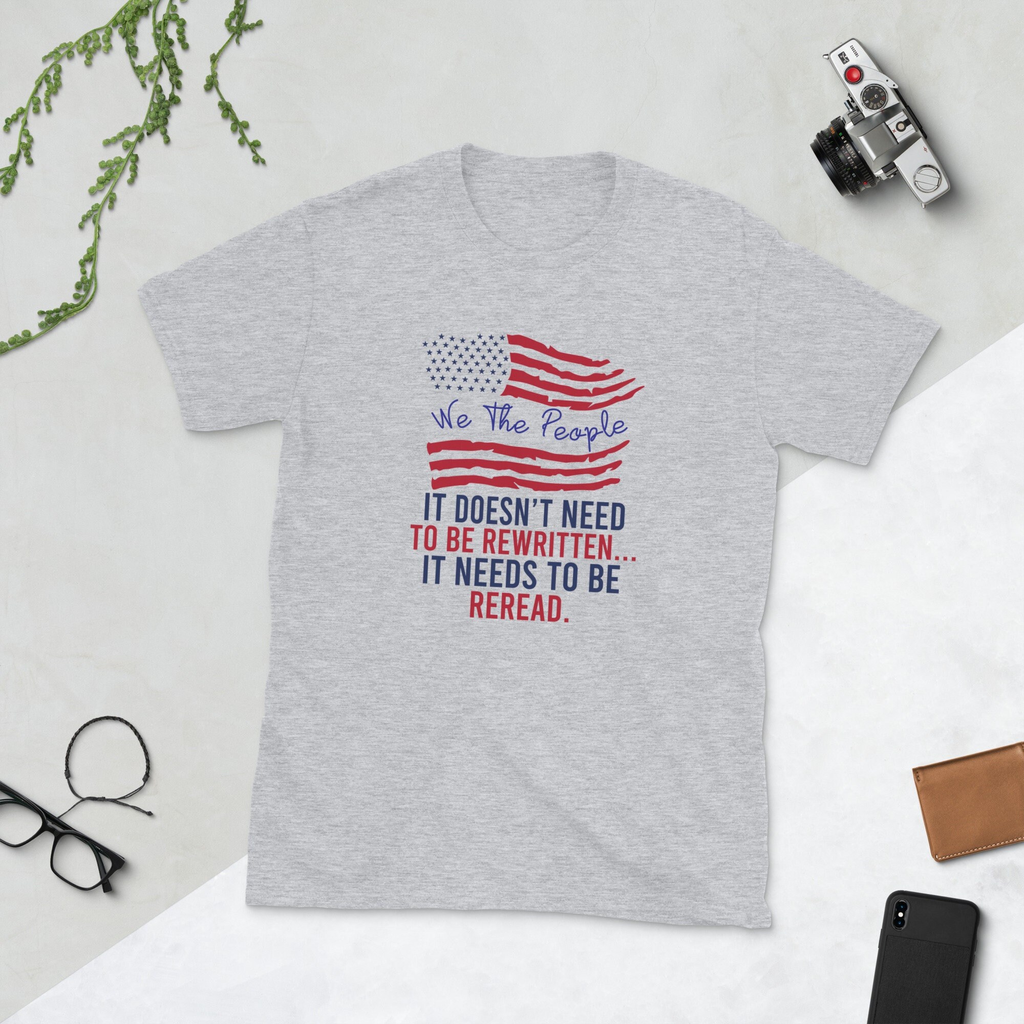 Patriotic Short-sleeve Unisex T-shirt, We the People..., American 