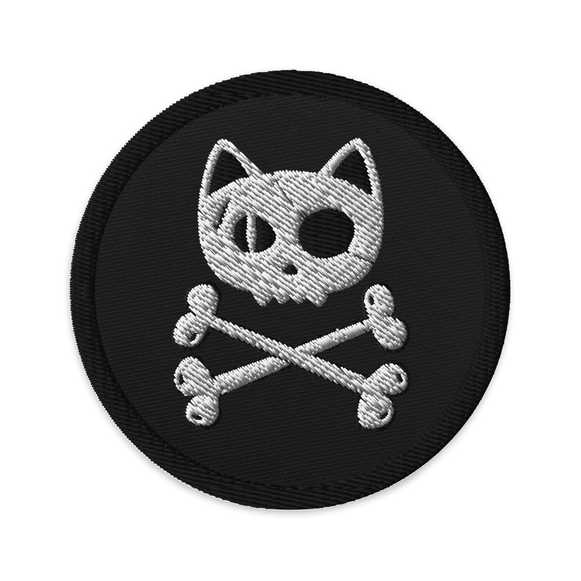 Pirate Cat Skull Bones Embroidered Iron / Sew On Patch Clothes Badge Transfer - Foto 10