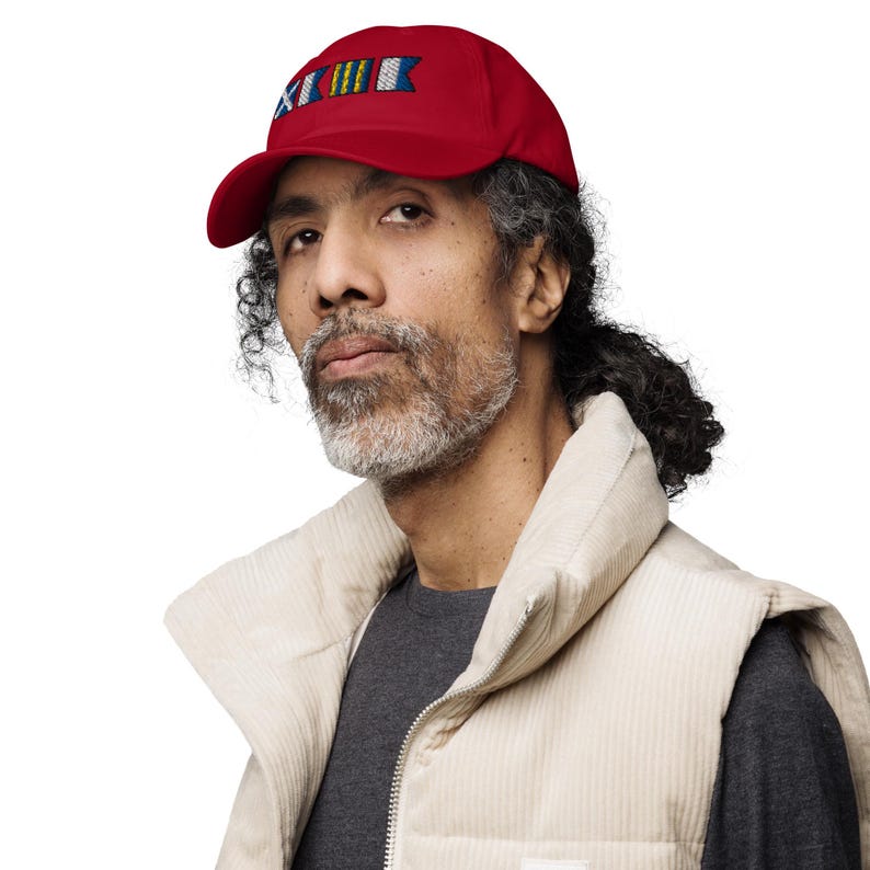 MAGA spelled out with Embroidered Nautical Flags Dad hat, Semaphore Flags MAGA cap