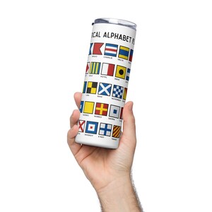 Nautical Flag Alphabet Chart Stainless steel tumbler, Boat Accessory, Boat Gift, Gift for Sailor